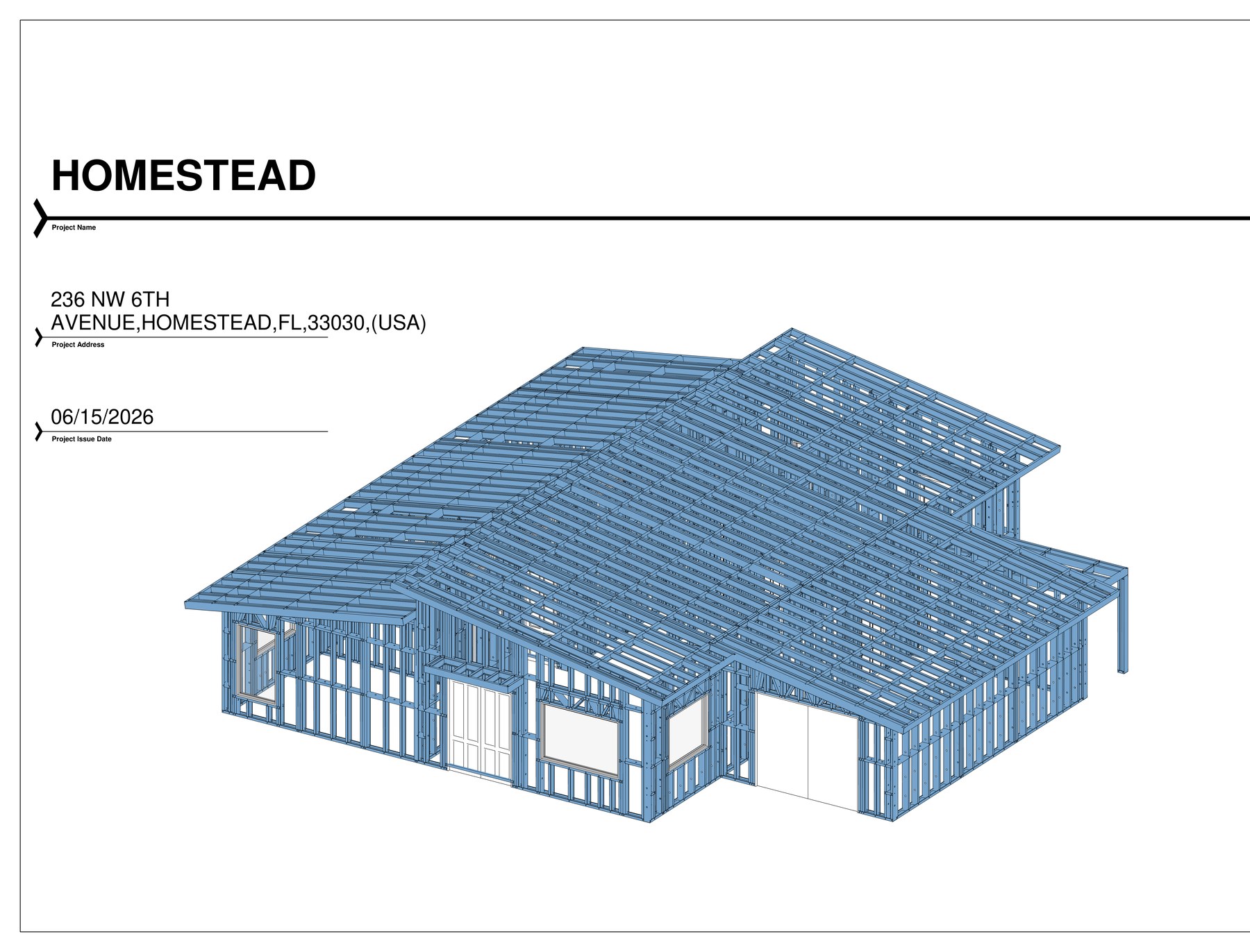3D structural model of a Modular Steel light gauge steel home