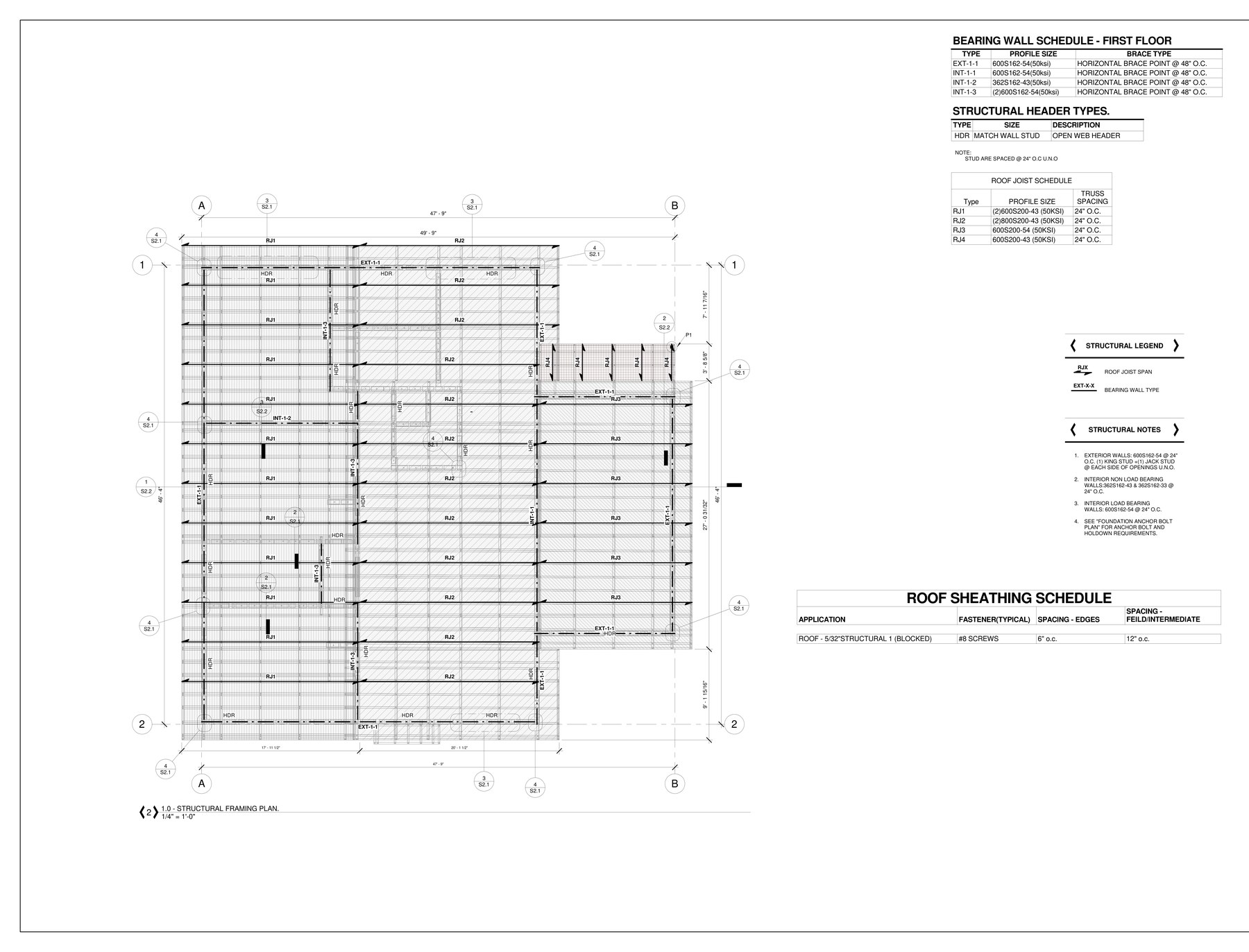 Structural framing plan